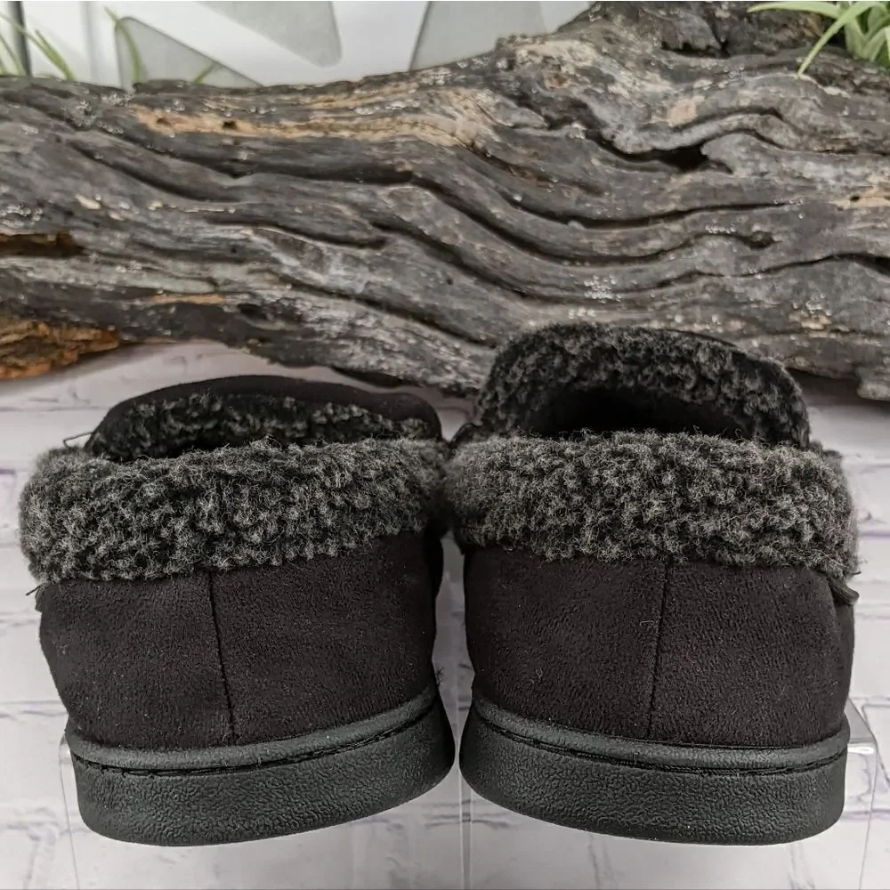 NIB Dearfoams Eli Microsuede Moccasin Slipper w/ Whipstitch - Size Large (11-12)